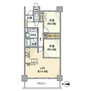 2LDK 間取り図