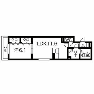 1LDK 間取り図