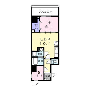 1LDK 間取り図