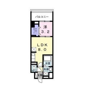 1LDK 間取り図