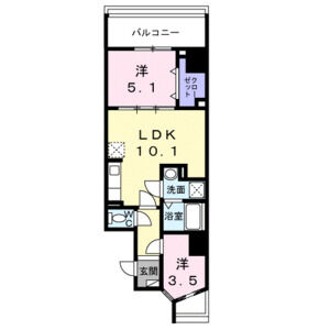 2LDK 間取り図