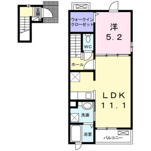 1LDK 間取り図