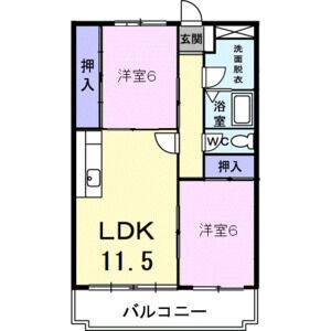 2LDK 間取り図