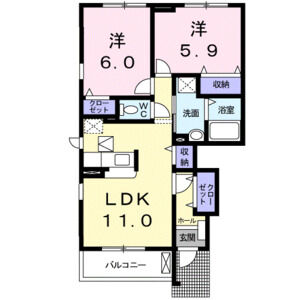 2LDK 間取り図