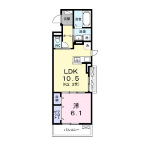 1LDK 間取り図