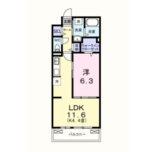 1LDK 間取り図