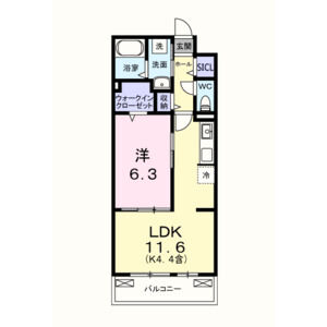 1LDK 間取り図