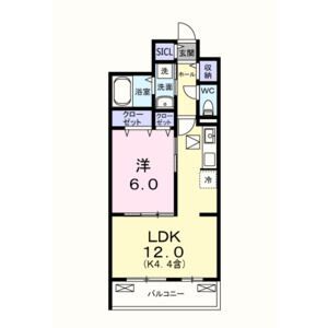 1LDK 間取り図