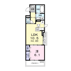 1LDK 間取り図