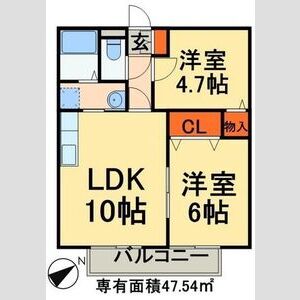 2LDK 間取り図