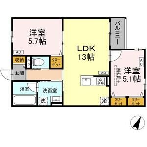2LDK 間取り図