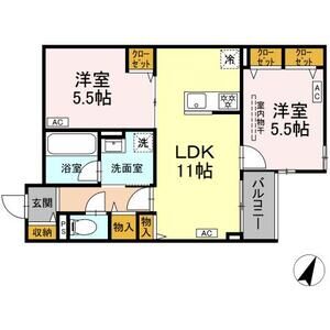 2LDK 間取り図