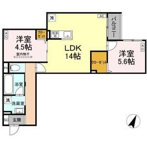 2LDK 間取り図