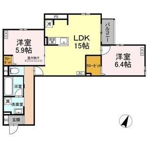 2LDK 間取り図