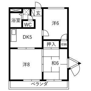 3DK 間取り図