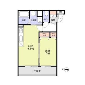 1LDK 間取り図