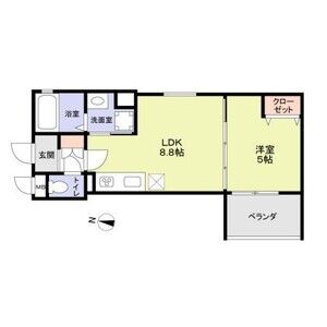 1LDK 間取り図