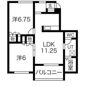 2LDK 間取り図