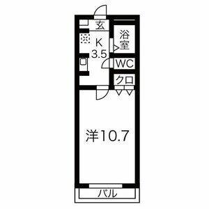 1K 間取り図