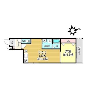 1LDK 間取り図