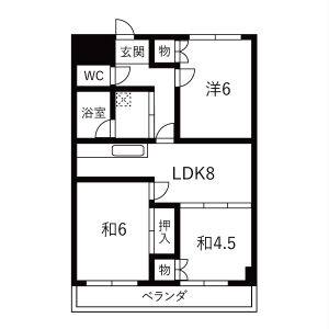 3DK 間取り図