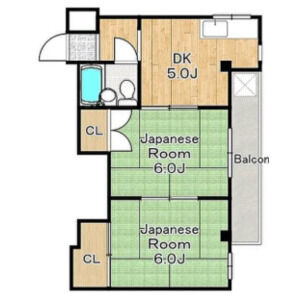 2DK 間取り図