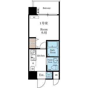 1K 間取り図