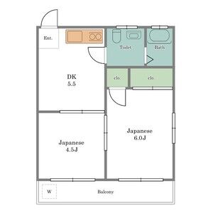 2DK 間取り図