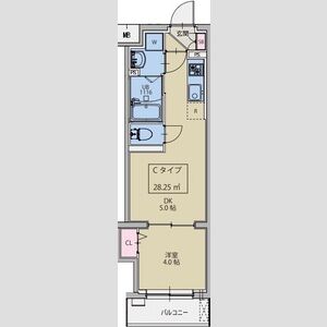 1DK 間取り図