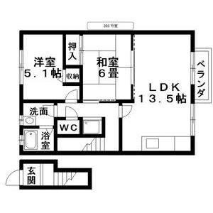 2LDK 間取り図