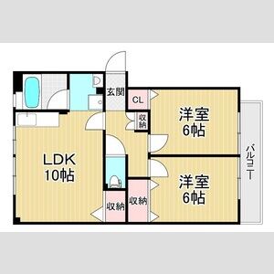 2LDK 間取り図