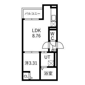 1LDK 間取り図
