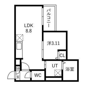 1LDK 間取り図