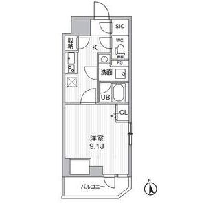 1K 間取り図