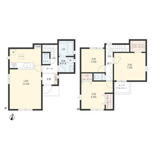 3LDK 間取り図
