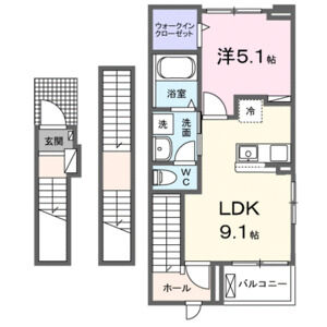 1LDK 間取り図