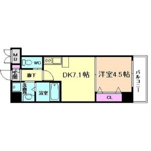 1DK 間取り図
