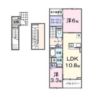 2LDK 間取り図