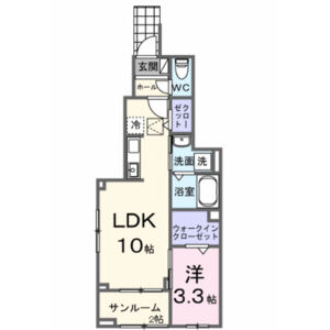 1LDK 間取り図