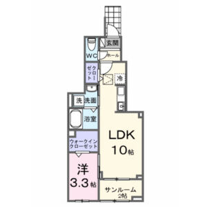 1LDK 間取り図