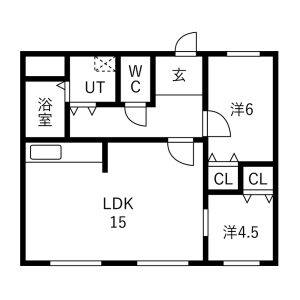 2LDK 間取り図