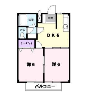 2DK 間取り図