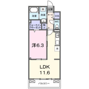 1LDK 間取り図