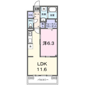 1LDK 間取り図