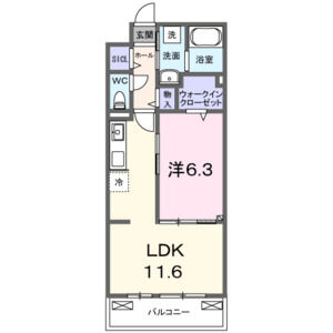 1LDK 間取り図