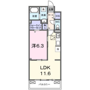 1LDK 間取り図
