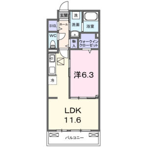 1LDK 間取り図