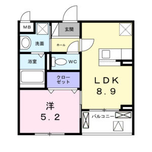 1LDK 間取り図