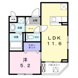 1LDK 間取り図