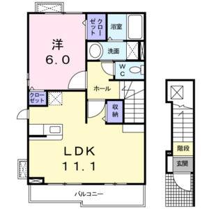 1LDK 間取り図
